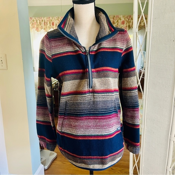 Woolrich Horizon View Half Zip Flannel Pullover Multicolor Stripes size S / P - Picture 16 of 16